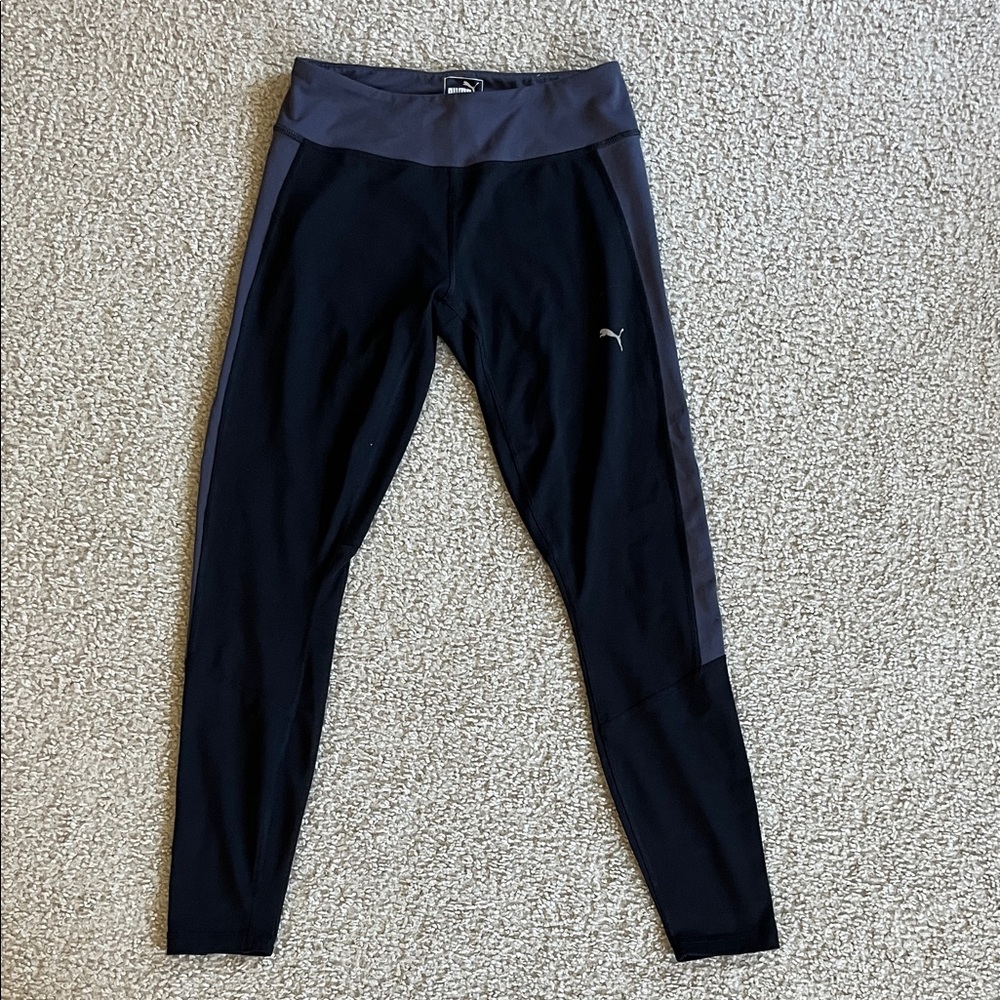 Puma Black and Gray Workout Leggings M